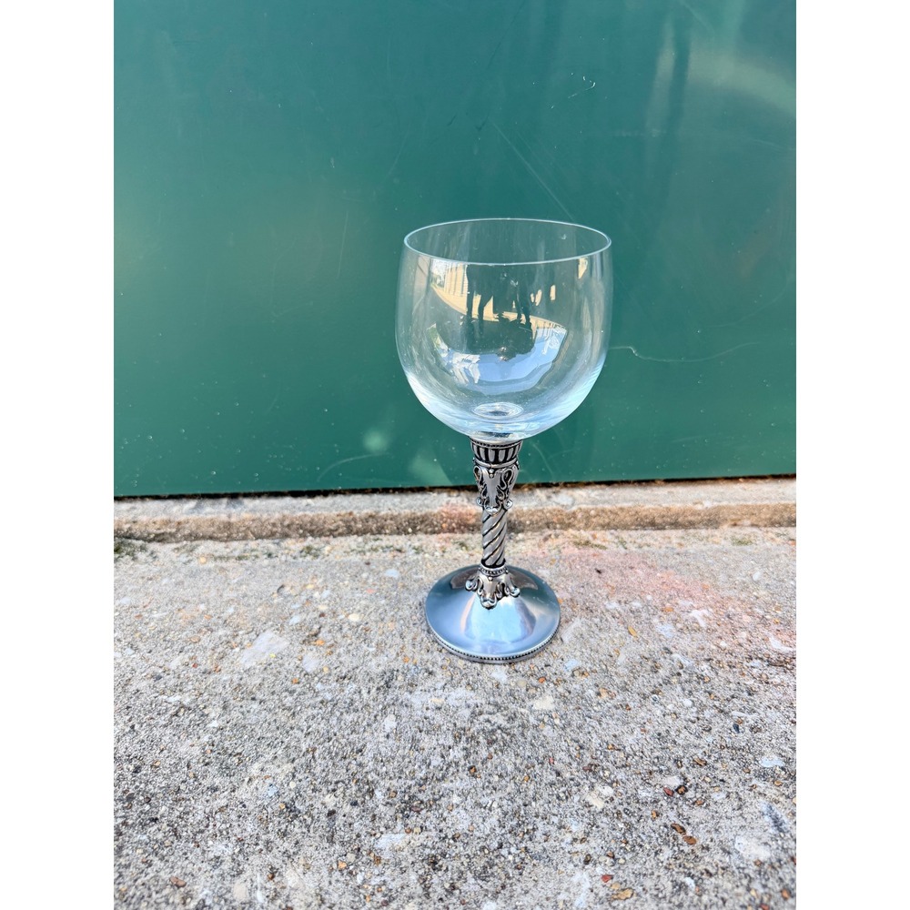 Brighton Celebration Wine Goblet Silver Stem with Crystal Glass
